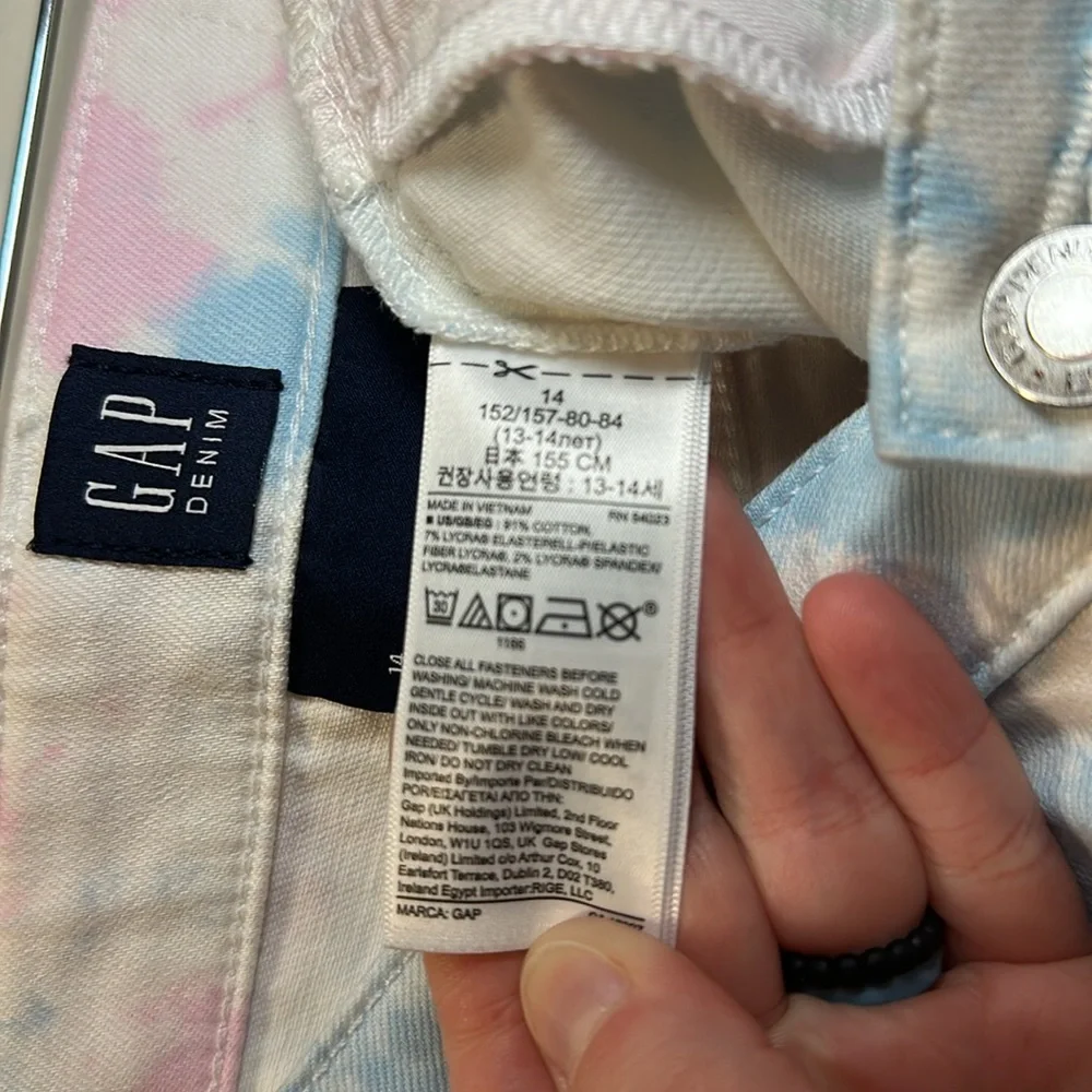 Gap Girls Pink/Blue Tie Dye High Stretch Ankle Jegging Sz 14 NWT